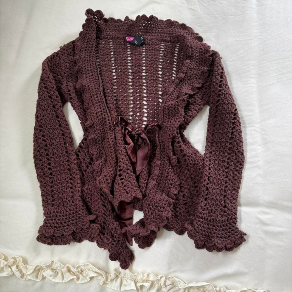 Brown fairy Crochet Cardigan - Picture 3 of 7